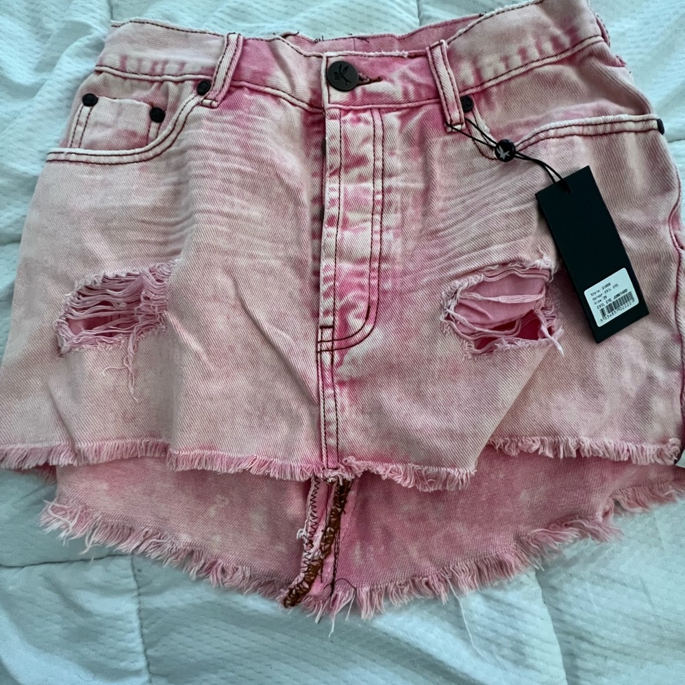 Pink washed shorts